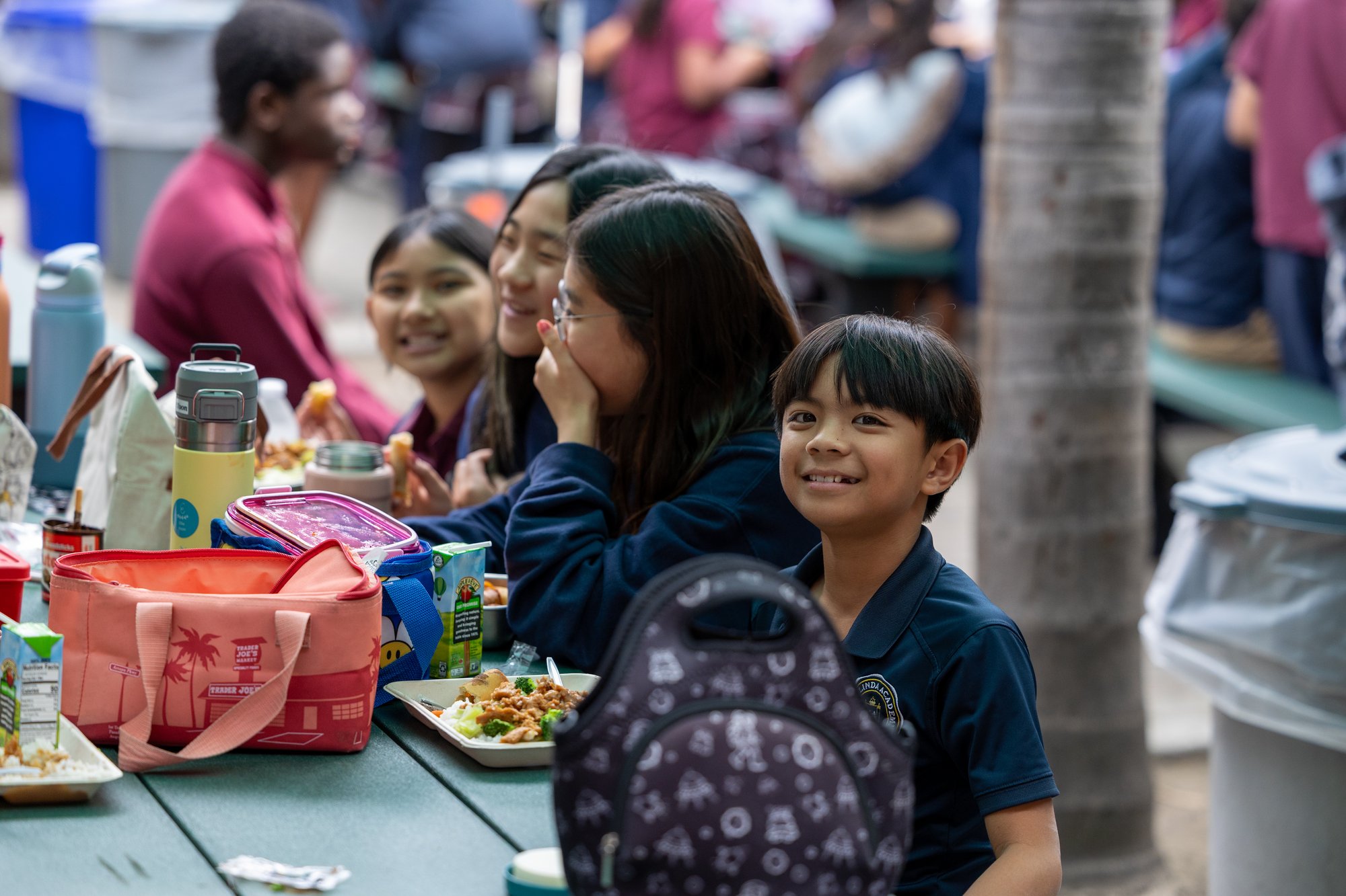 Loma Linda Academy students sharing lunch with friends