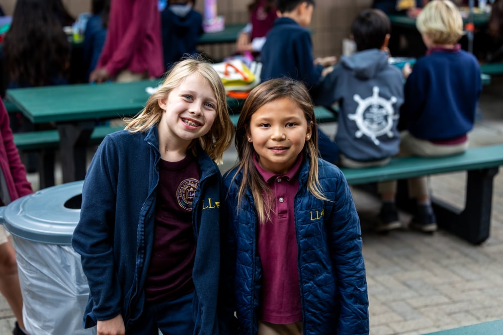 Two Loma Linda Academy elementary students smiling